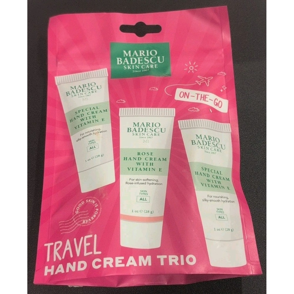 NEW SEALED!  MARIO BADESCU Travel Hand Cream Trio ON-THE-GO Set 3 oz/85g